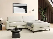 Ecksofa MALOY Chenillegewebe Cremeweiß linksseitig_1182905
