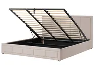 Bett mit Stauraum QUIBERON Stoff Beige 180 x 200 cm_1023394