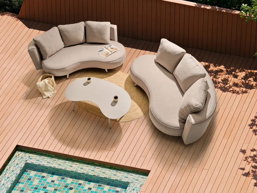 Garden Sofa 3 Seater PARORI Beige Right Hand_1015653