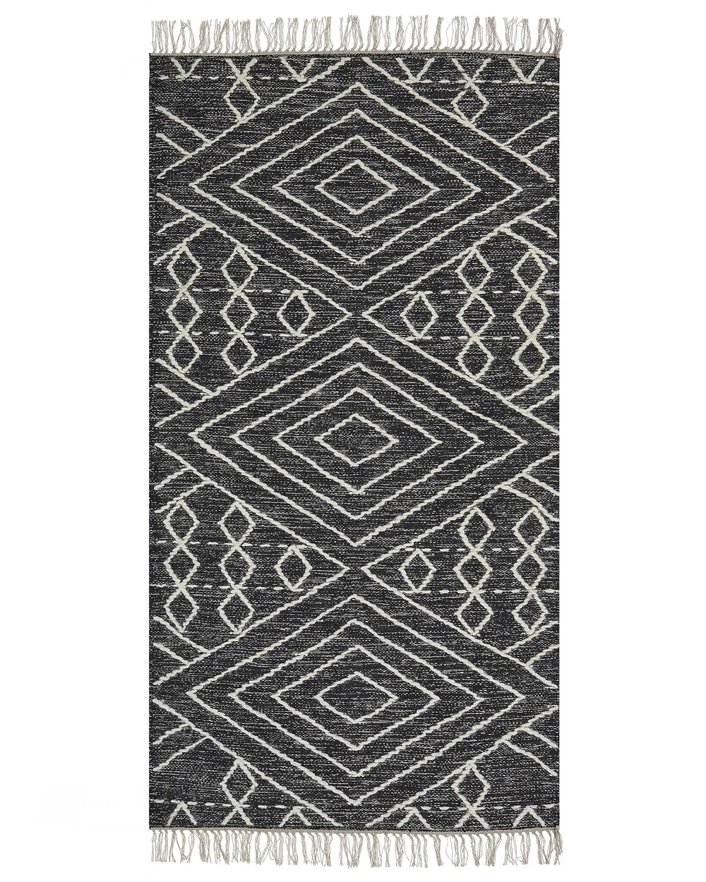 Teppich KHENIFRA Schwarz 80 x 150 cm Baumwolle_848781