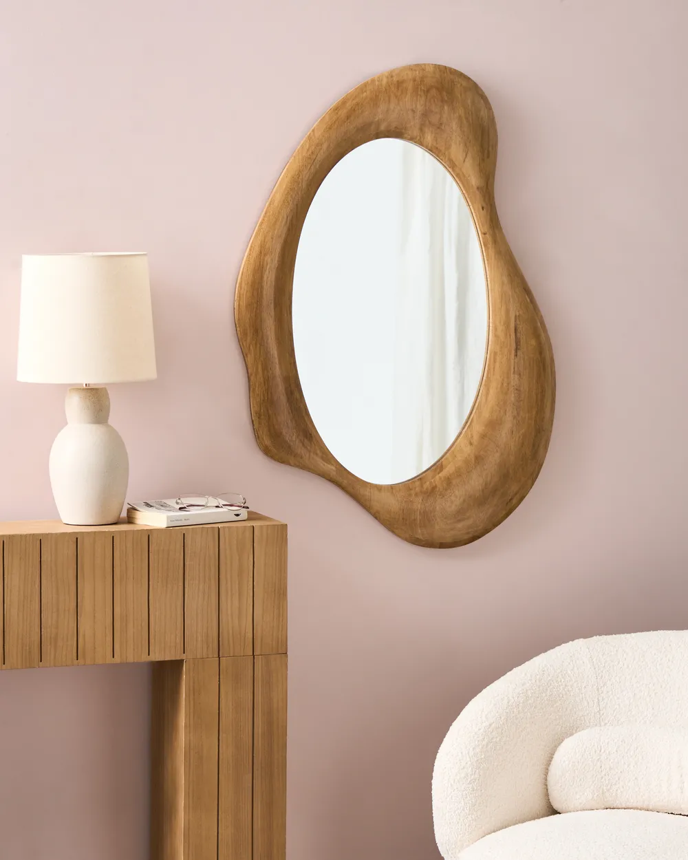 Wandspiegel HOURTIN 68 cm 100 cm Holz Braun