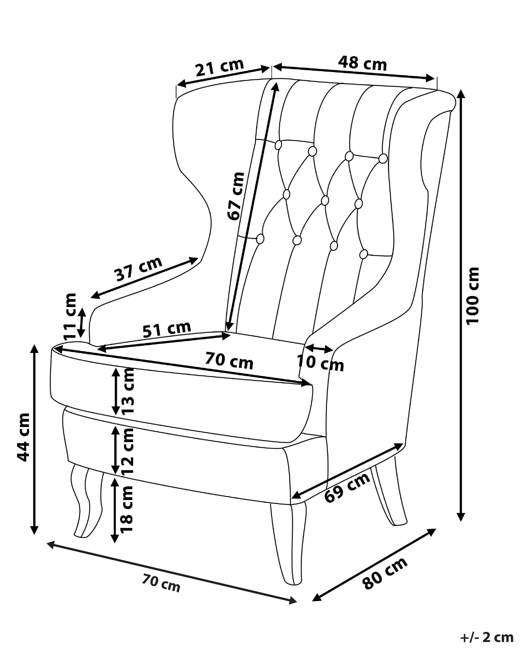 Wingback Chair MOLDE Fabric Blue_884412