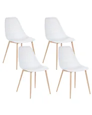 Set of 4 Dining Chairs HAZELTON White_948884