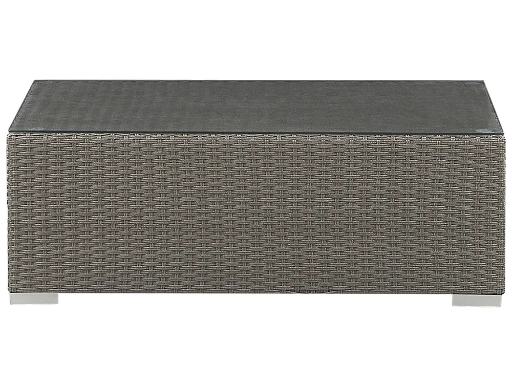Garden Lounge Set with Table 8 Seater MAESTRO Modular PE Rattan Taupe_765217