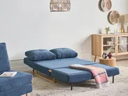 Sofa Bed 2 Seater JERSLEV Fabric Blue_1012003