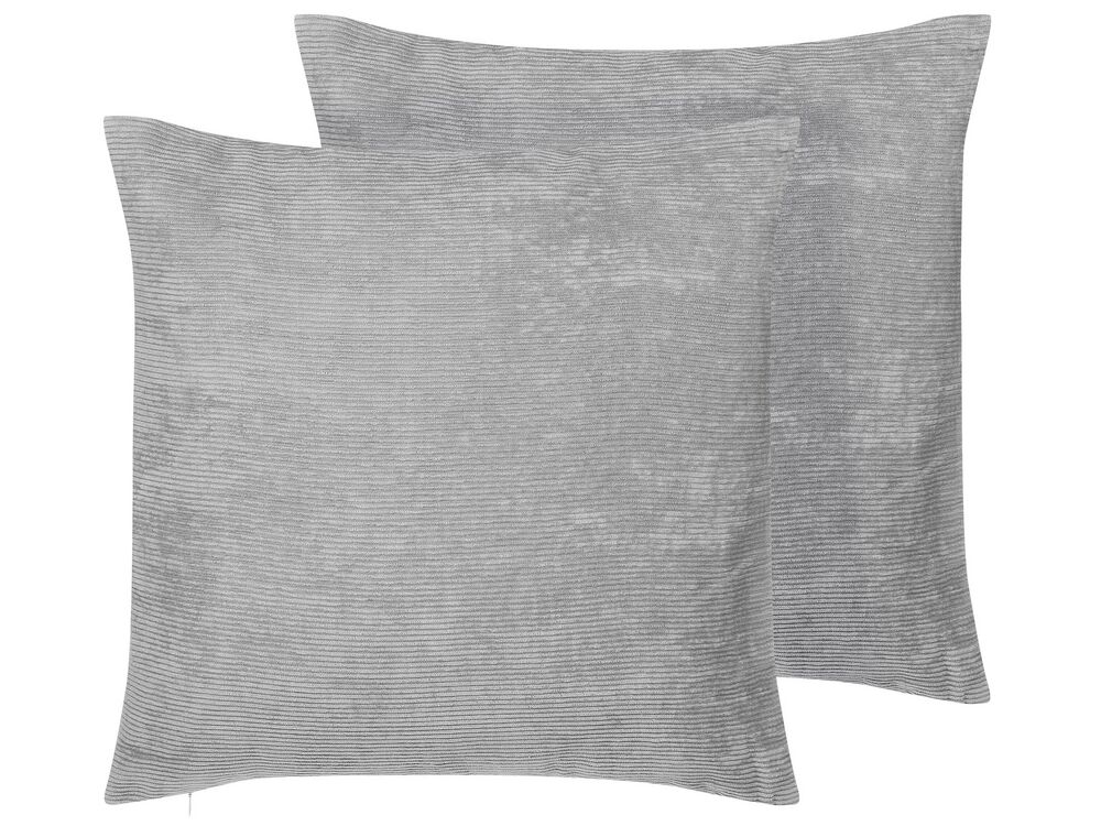 Dekokissen 2er Set NOLANA 45 x 45 cm Grau Ohne Muster