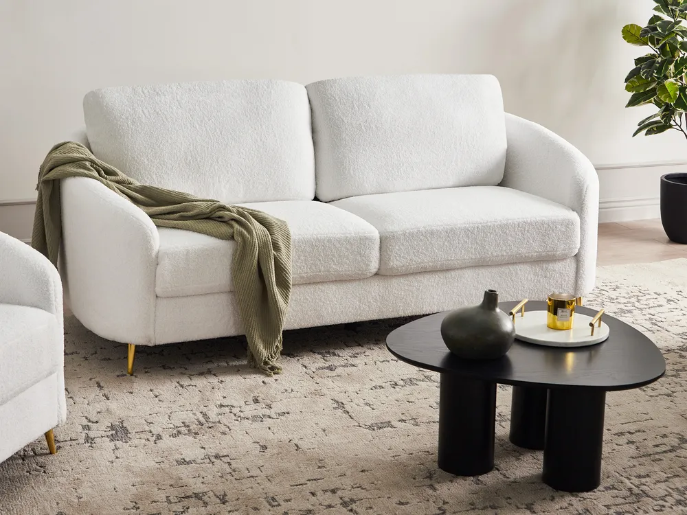 Sofa 3-Sitzer TROSA Bouclé Weiß