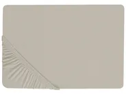 Fitted Sheet JANBU 140 x 200 cm Cotton Taupe_845215
