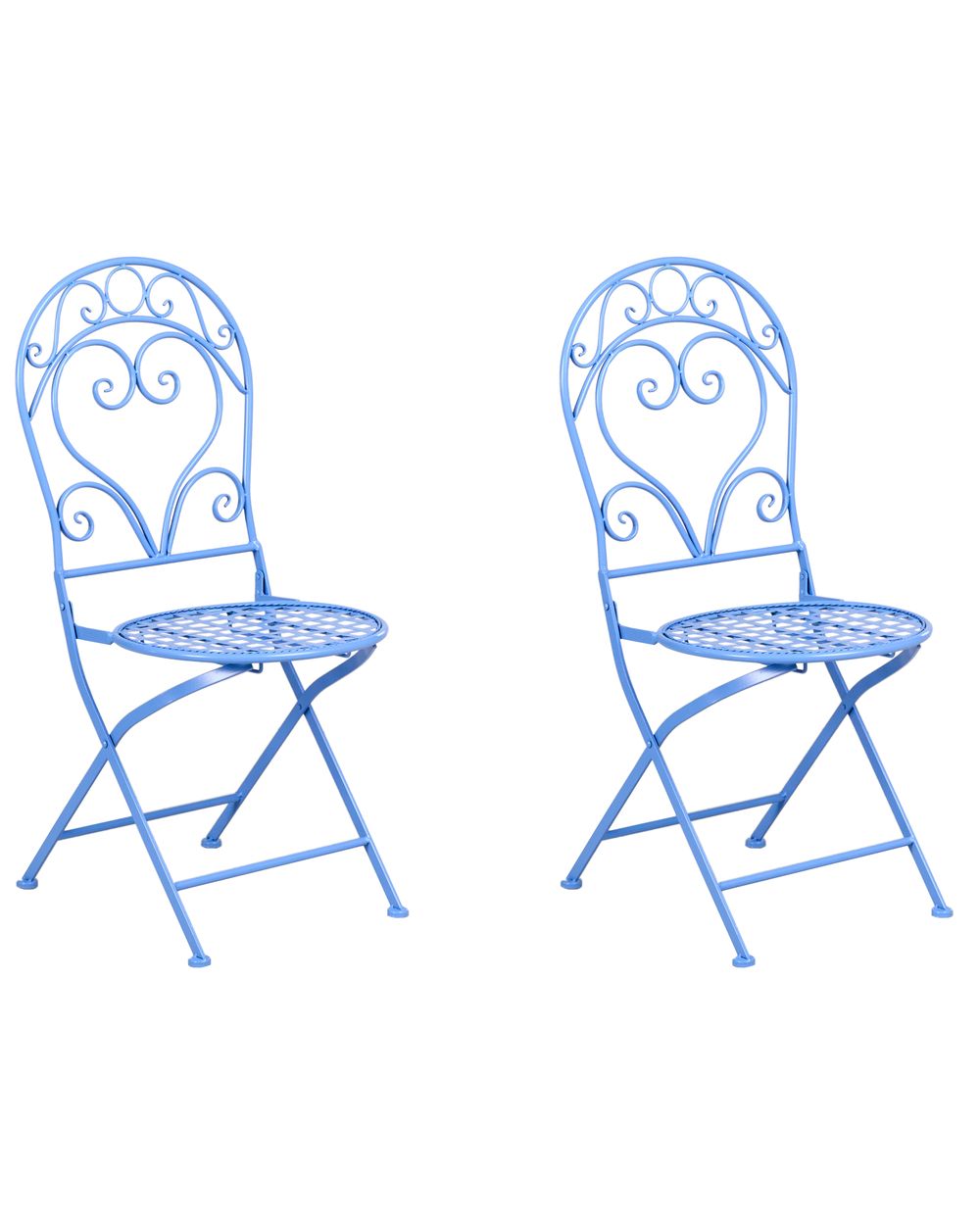 Set of 2 Garden Chairs ALBINIA Metal Blue