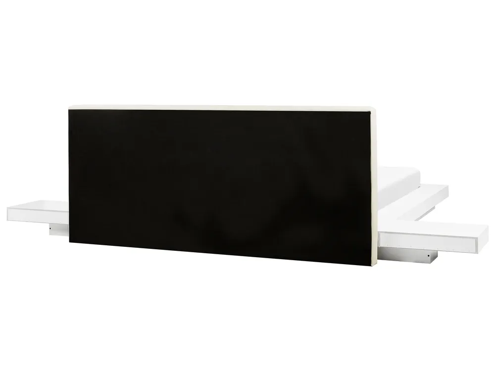 Bett mit LED Kunstleder ZEN 160 x 200 cm Weiß_938351