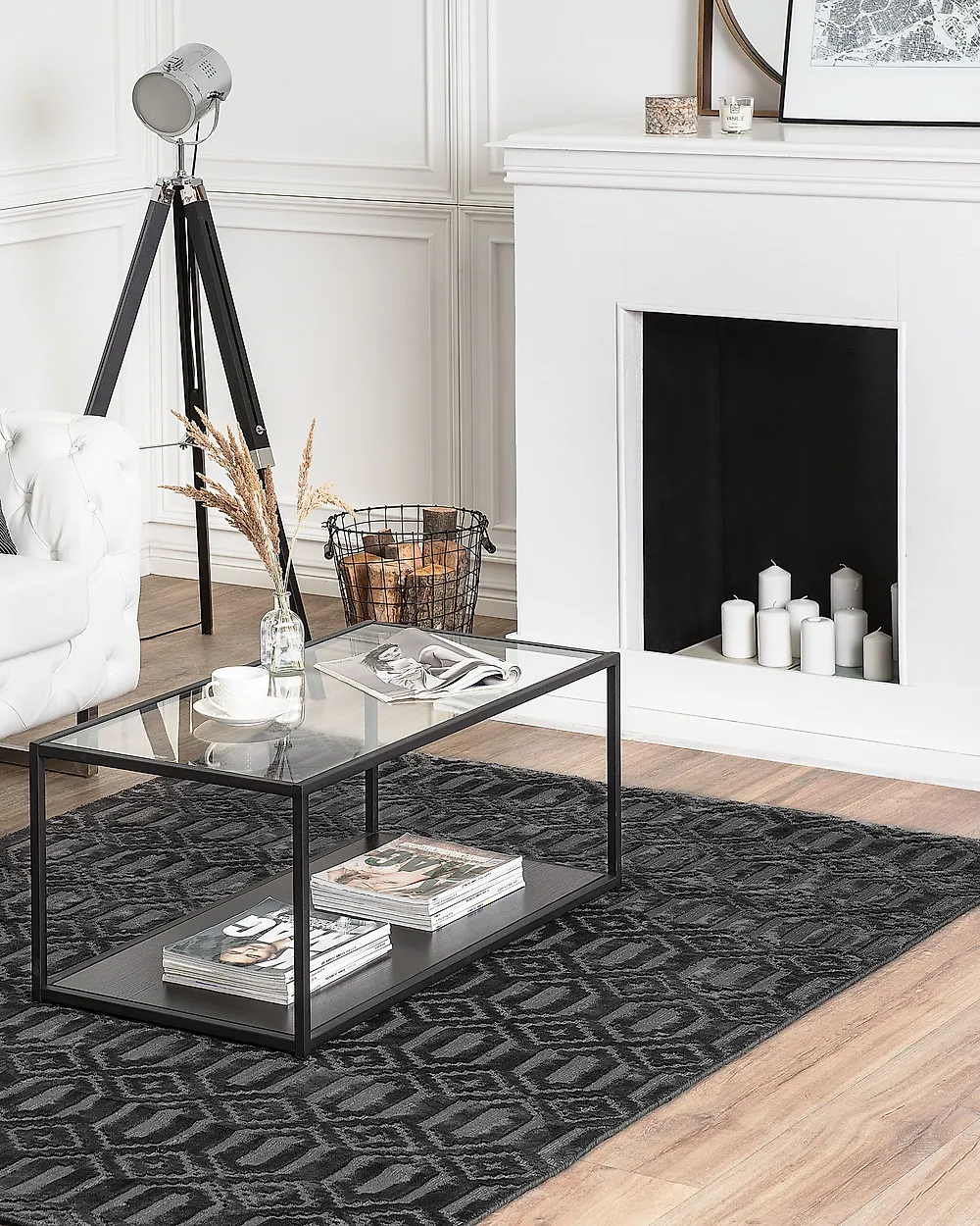 Rug ADATEPE Dark Grey 160 x 230 cm Viscose_1184616