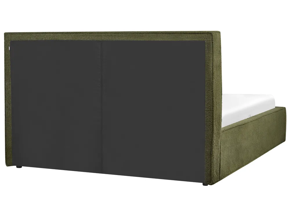 Bett mit Stauraum MOISSAC Bouclé Dunkelgrün 160 x 200 cm_928938