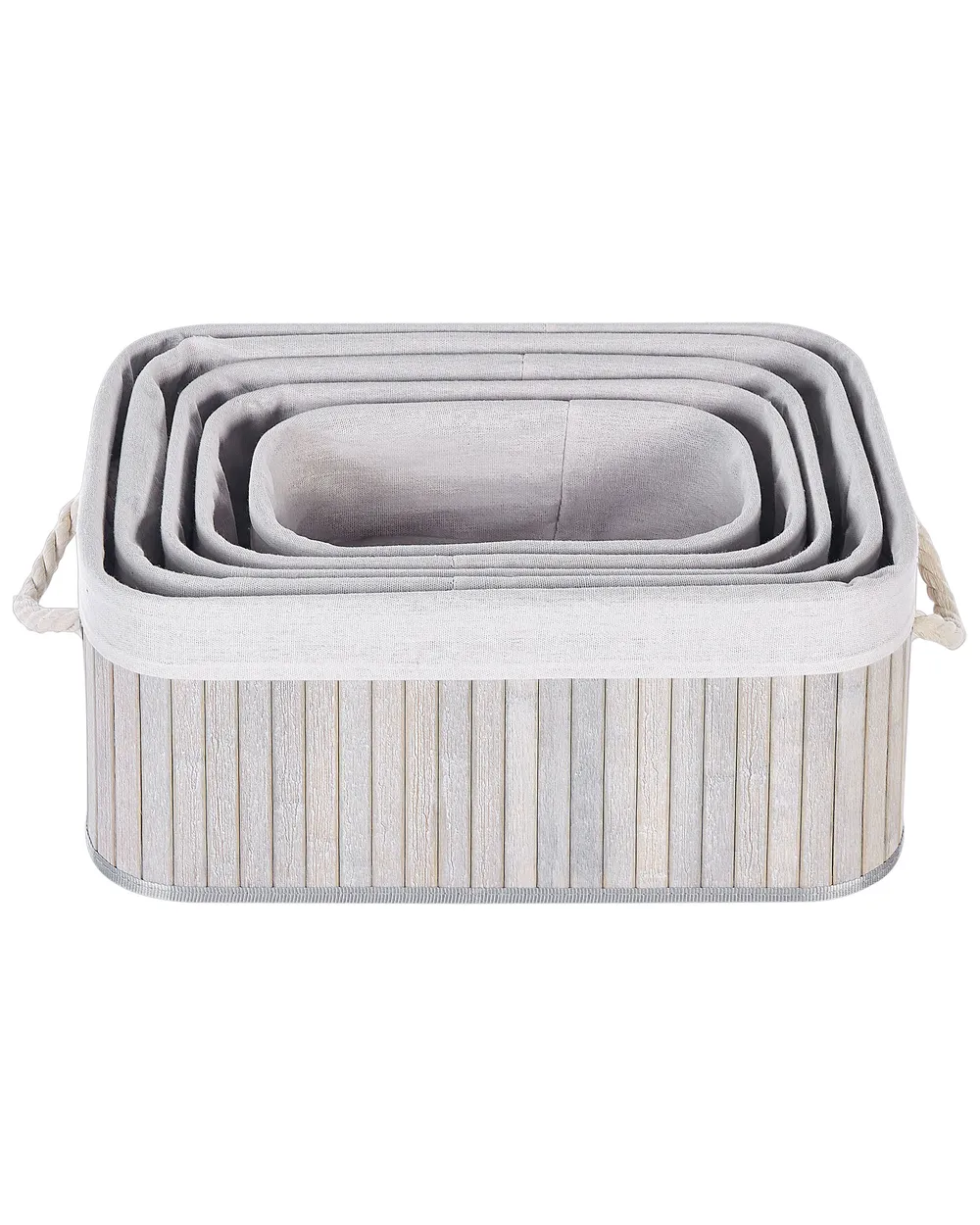 Set od 5 košara TALPE Bambusovo drvo Sivi_849969