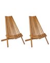 Gartenstuhl 2er Set BELLANO Akazienholz Braun