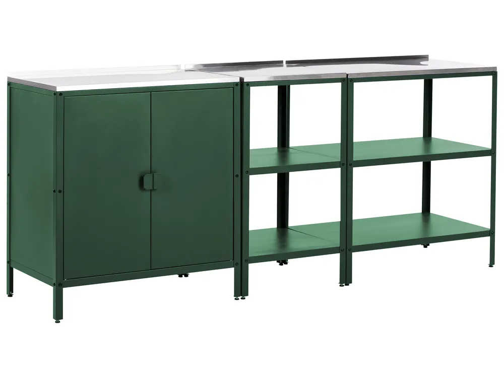 Outdoor-Küche 3er Set VILAMA Grün Metall