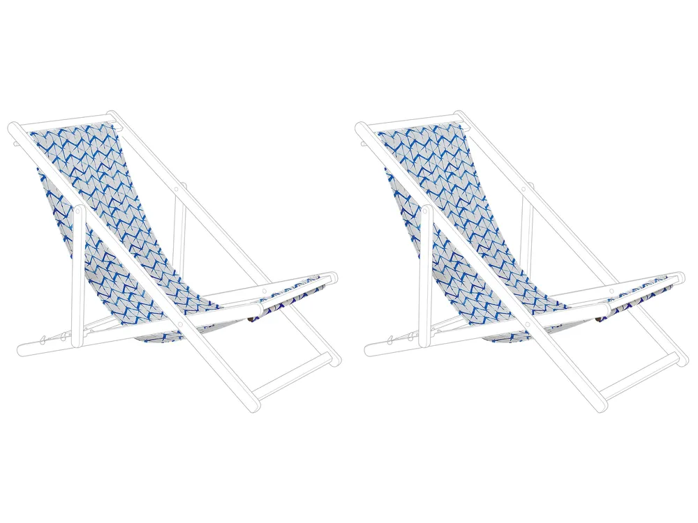 Ersatzstoff für Sonnenliege 2er Set ANZIO/AVELLINO 113 x 44 cm Blau