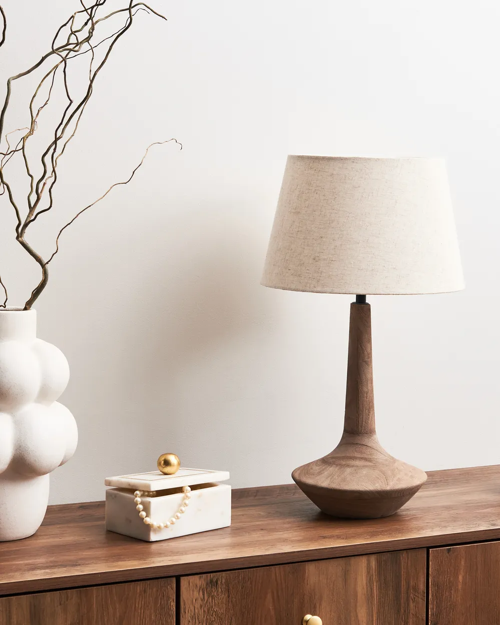 Table Lamp GODAWARI Mango Wood Dark Brown_985992