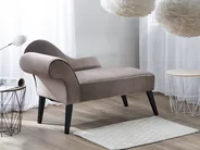 Linksseitige Chaiselongue BIARRITZ Samtstoff Taupe_733858