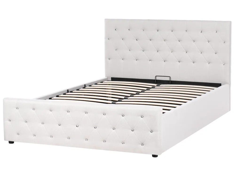 Bett mit Stauraum AMIENS Stoff Beige 160 x 200 cm_976086