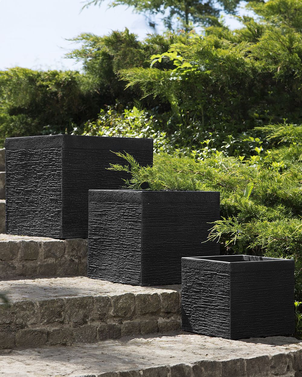 Cache-pot PAROS 30 cm Noir