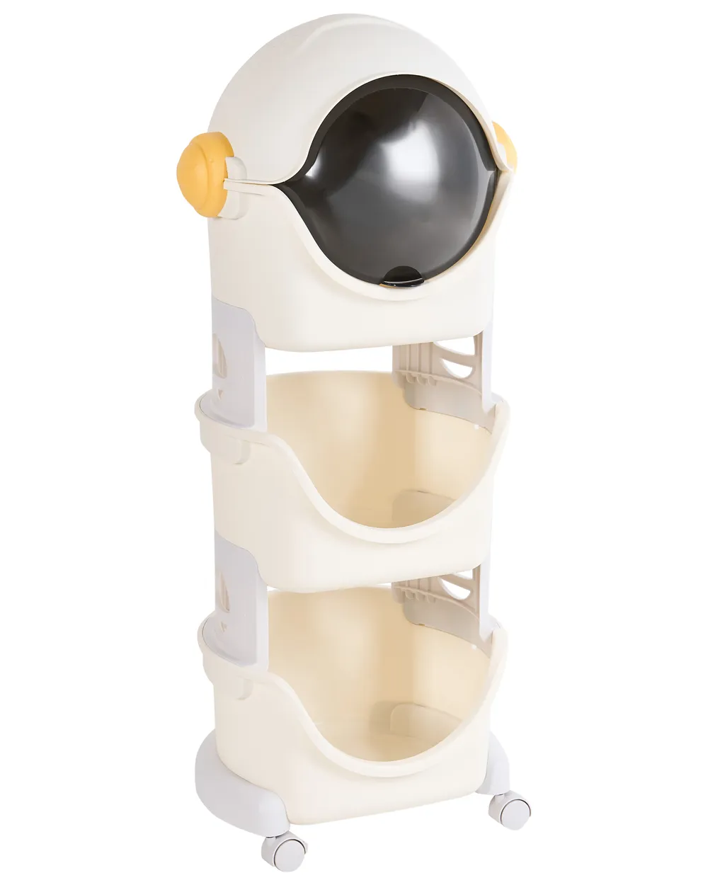 Spielzeugaufbewahrung BAWLEY Astronaut 106 cm mit Rädern Hellbeige