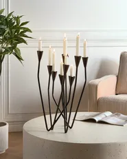 Kerzenständer MATOSINHOS 54 cm Metall Schwarz_968422