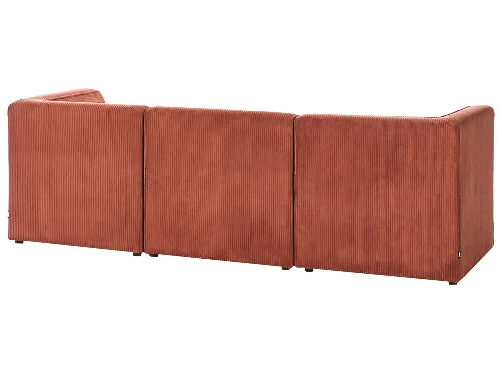 Modul Ecksofa 4-Sitzer LEMVIG mit Ottomane Cord Goldbraun rechtsseitig_1055039