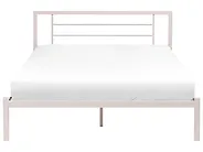 Bett mit Lattenrost Metall CUSSET 160 x 200 cm Hellbeige_1162082