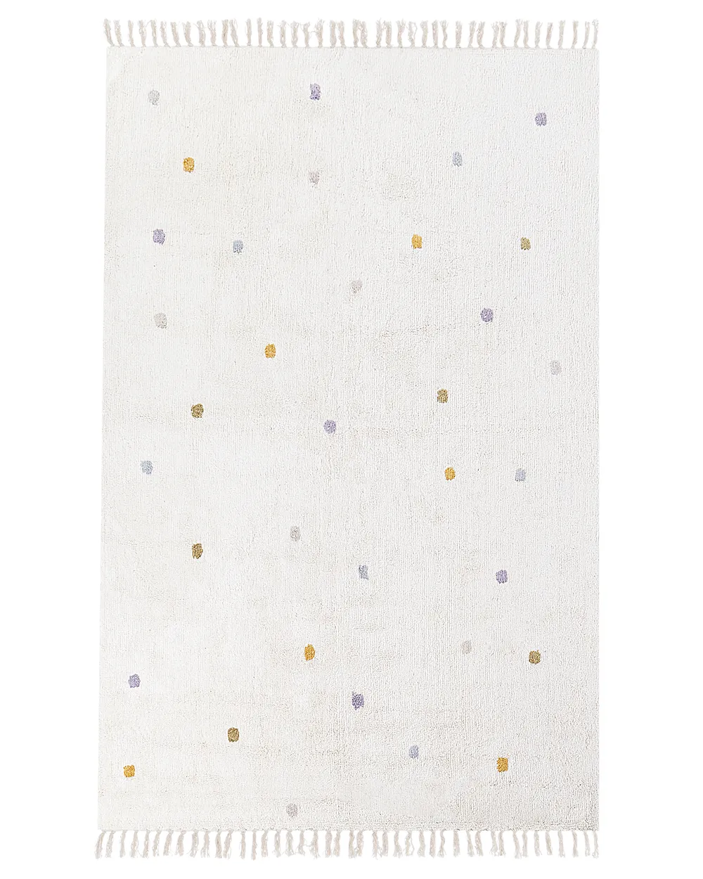 Teppich ASTAF Cremeweiß 140 x 200 cm Baumwolle