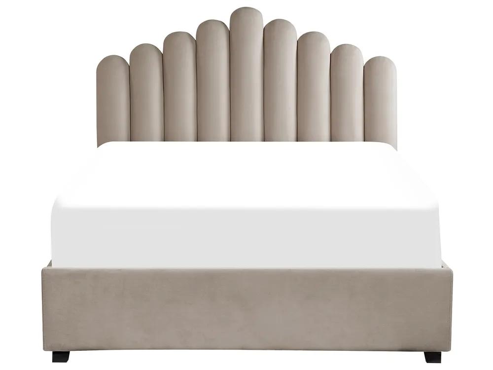 Krevet s prostorom za pohranu VINCENNES Samet Sivo-bež 140 x 200 cm_837302