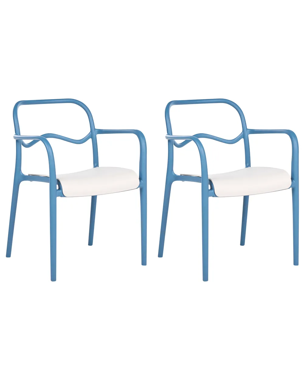Gartenstuhl 2er Set THASOS Kunststoff Blau