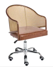 Desk Chair REDDING Faux Leather Brown_997683