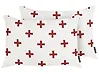 Dekokissen 2er Set VELLEIA 50 x 35 cm Baumwolle Weiß Geometrisches Muster