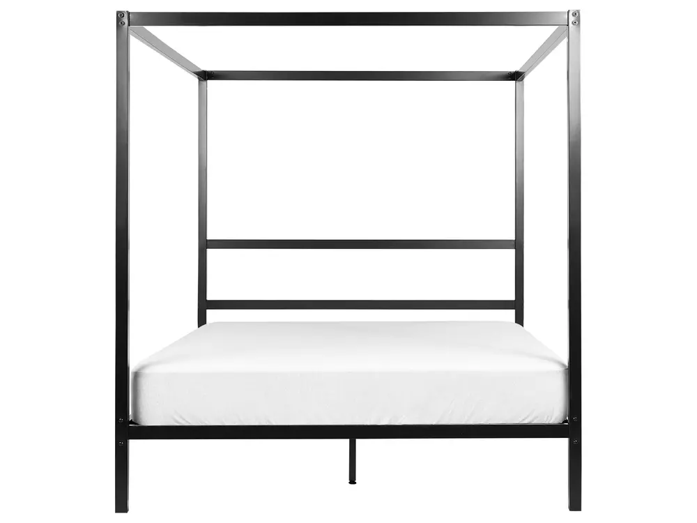 Four Poster Bed Metal LESTARDS 160 x 200 cm (EU King Size) Black_863404