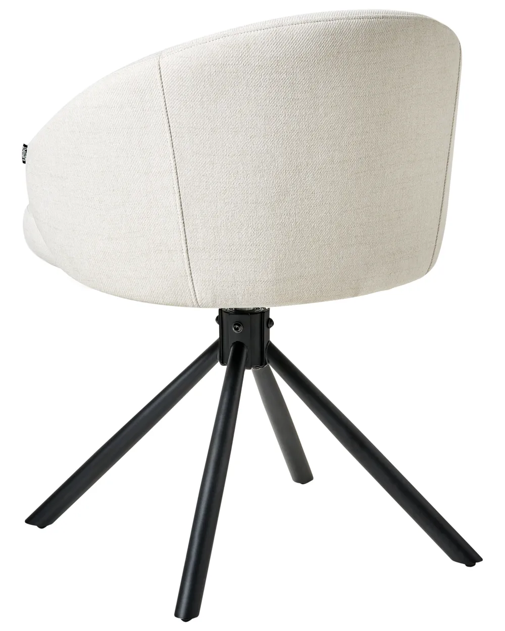 Set of 2 Dining Chairs Swivel OVALO Fabric Off-White_993075