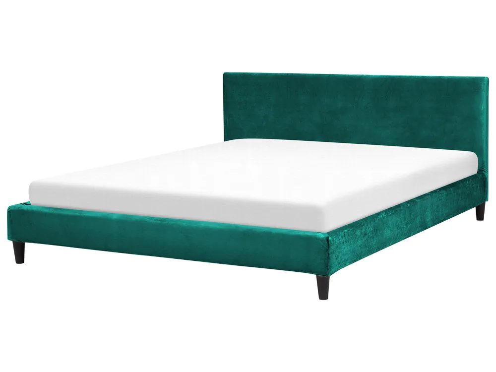 Bett mit Lattenrost Samtstoff FITOU 180 x 200 cm Dunkelgrün