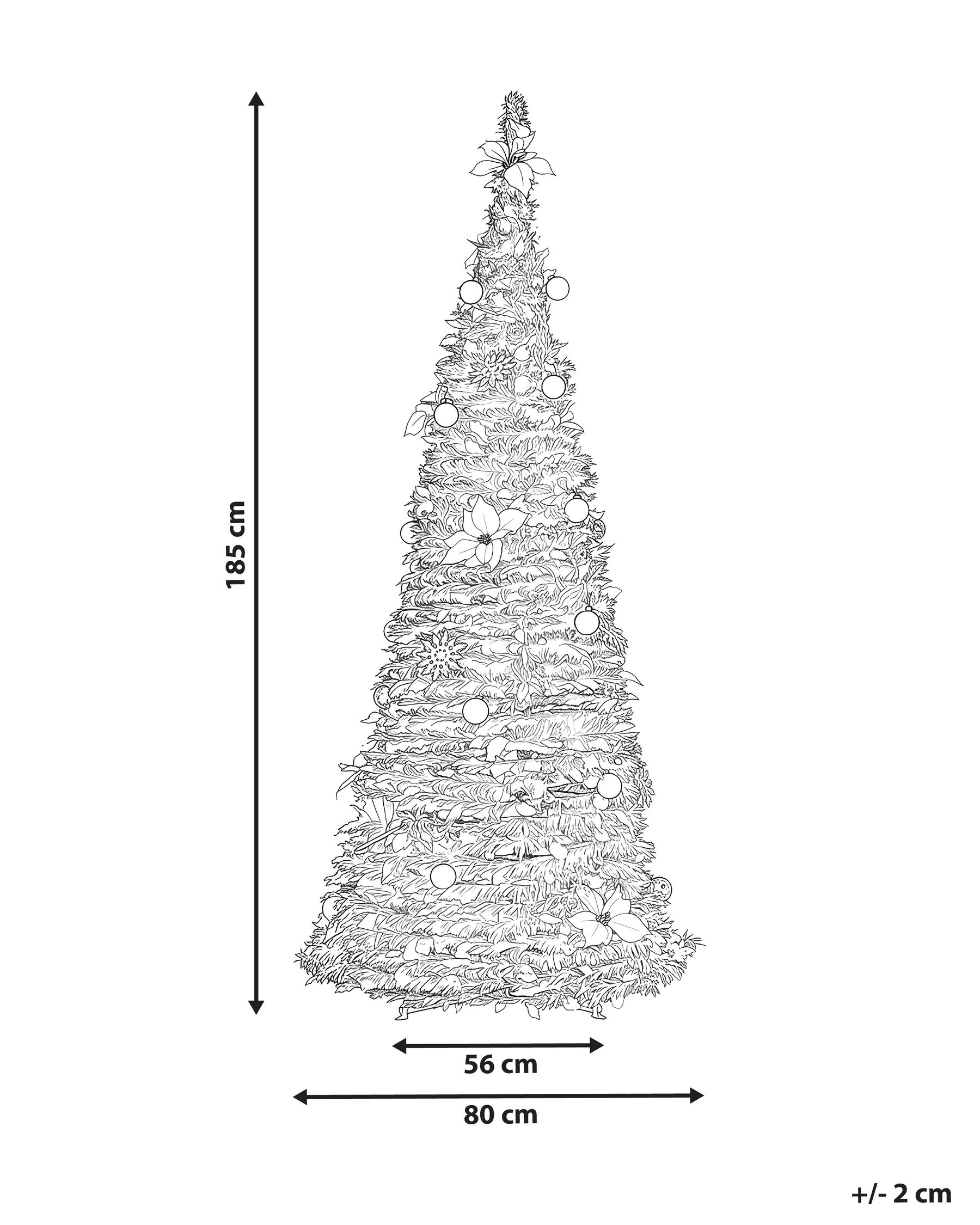 Künstlicher Weihnachtsbaum mit Schnee klappbar LED FIRVANA 185 cm Weiß_1025169