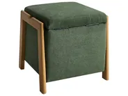 Pouf mit Stauraum EDLAND Stoff 45 cm Grün_1038221