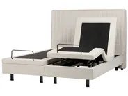 Adjustable Bed Fabric DUKE II 160 x 200 cm (EU King Size) Light Beige_910550