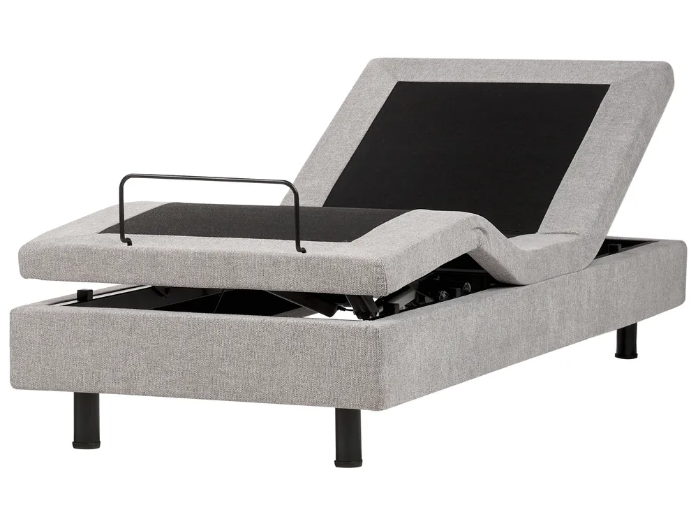 Verstellbares Bett ohne Kopfteil Stoff DUKE II 90 x 200 cm Hellgrau