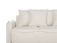 Schlafsofa 3-Sitzer KRAMA mit Stauraum Stoff Cremeweiß_898296