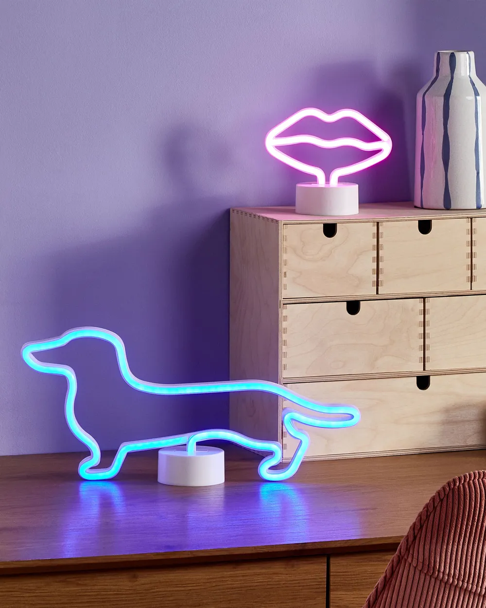 LED Neonlicht Hund FRANCIS Blau