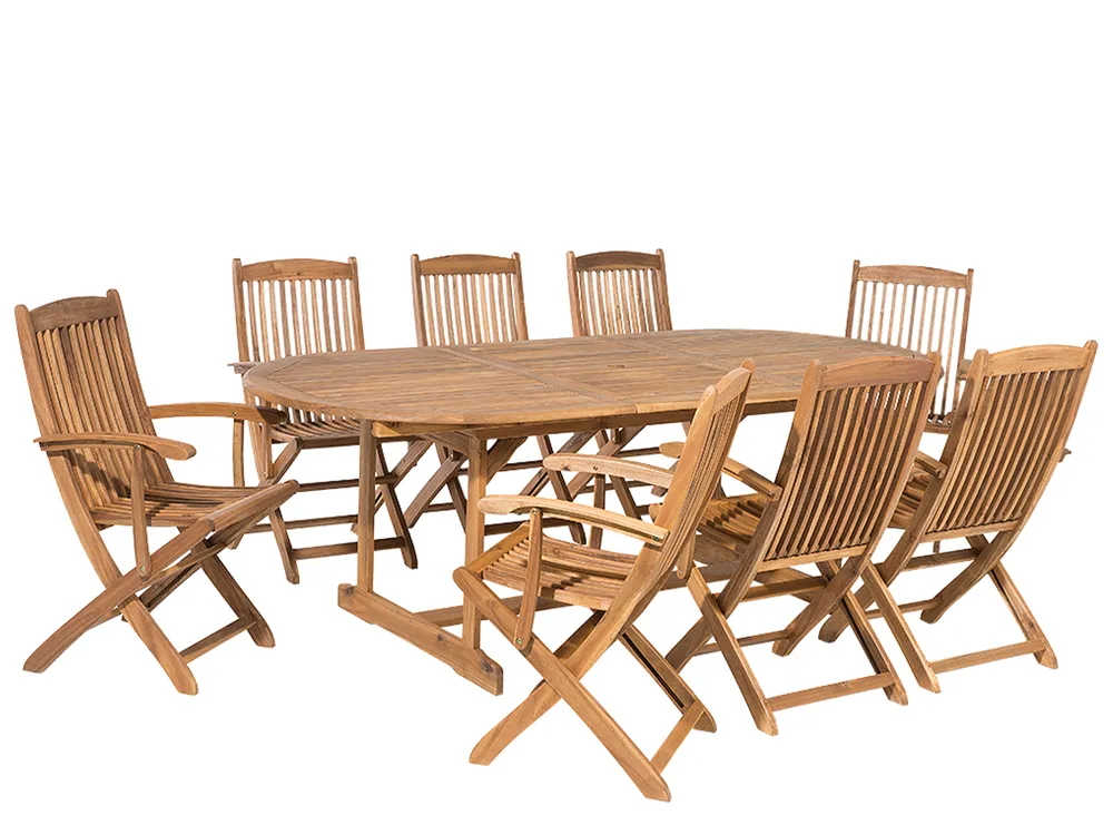 Gartenmöbel Set 8-Sitzer MAUI Akazienholz Hellbraun