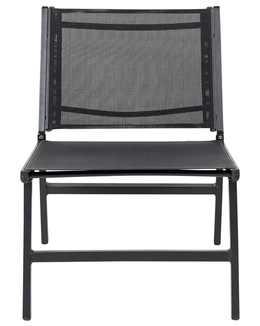 Gartenstuhl 2er Set MARCEDDI mit Fußstütze Metall Schwarz_897086