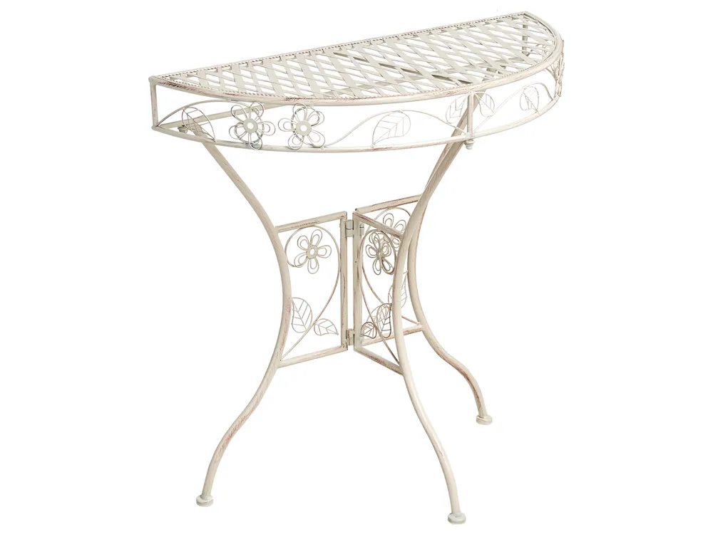 Outdoor Bistrotisch YAVIZA 80 cm 36 cm Metall Hellbeige