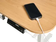 Schreibtisch elektrisch höhenverstellbar WILBANKS 120 cm 60 cm mit USB-Anschluss Hellbraun / Weiß_1031202