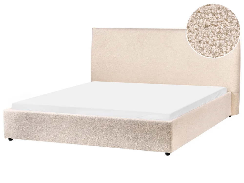 Bett mit Lattenrost Bouclé LAVAUR 160 x 200 cm Beige