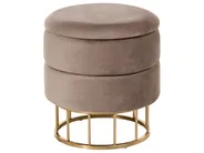 Pouf mit Stauraum ELGIN Samtstoff Taupe_1026958