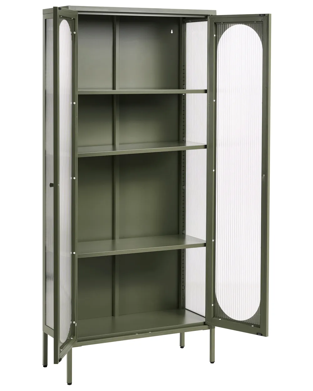 Glass Display Cabinet FOXTON 80 cm Metal Green_1108644