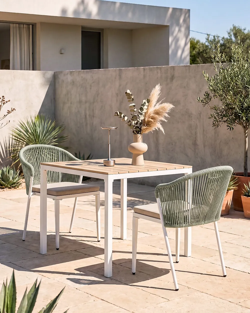 Set of 2 Garden Chairs with Cushions PARANEA Metal Green_1179763